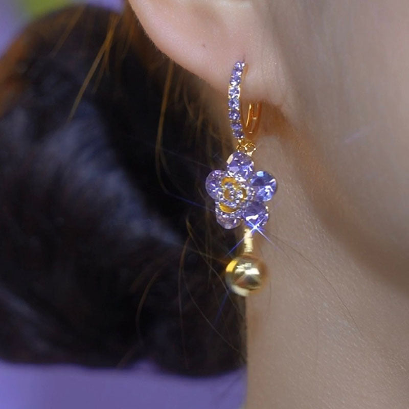 Purple Zircon Flower Luxury Ear Clip