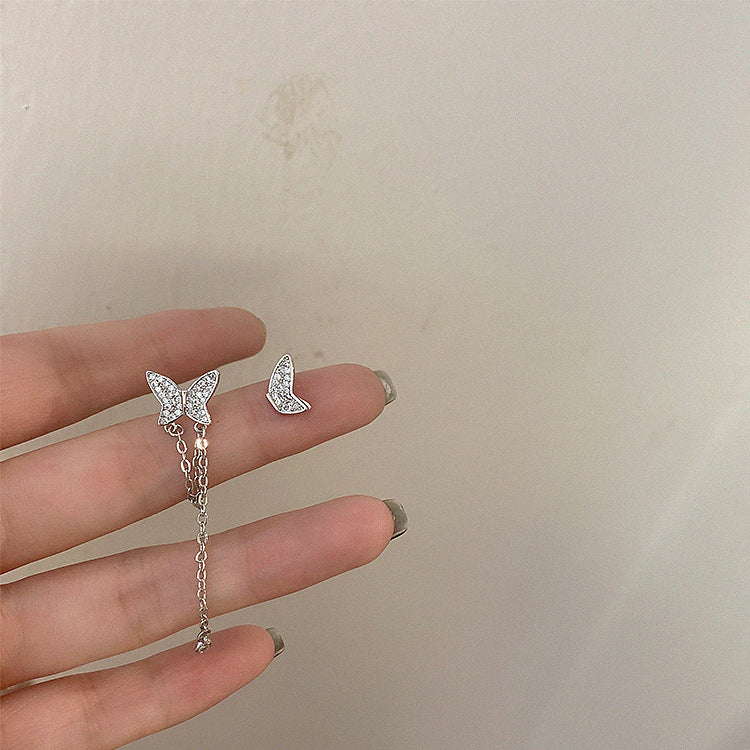 Asymmetrical Butterfly Tassel Fairy Earrings