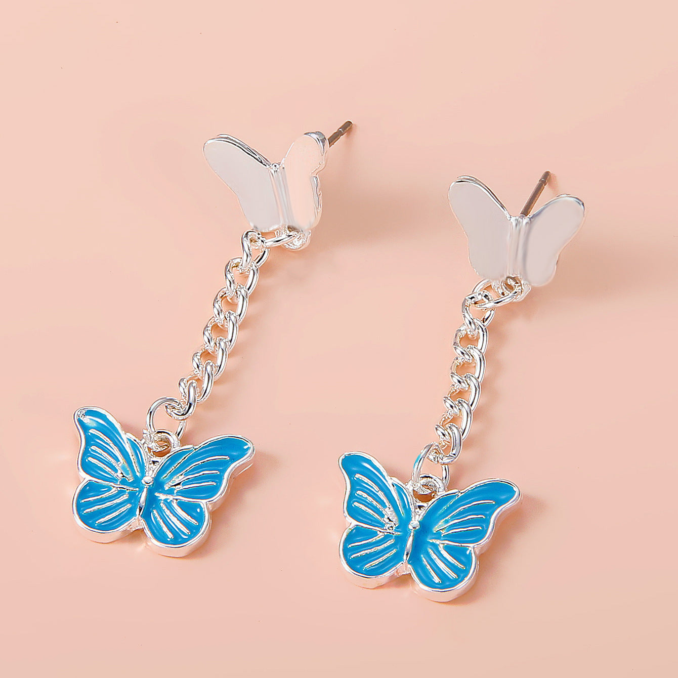 Color-Drip Butterfly INS Earrings