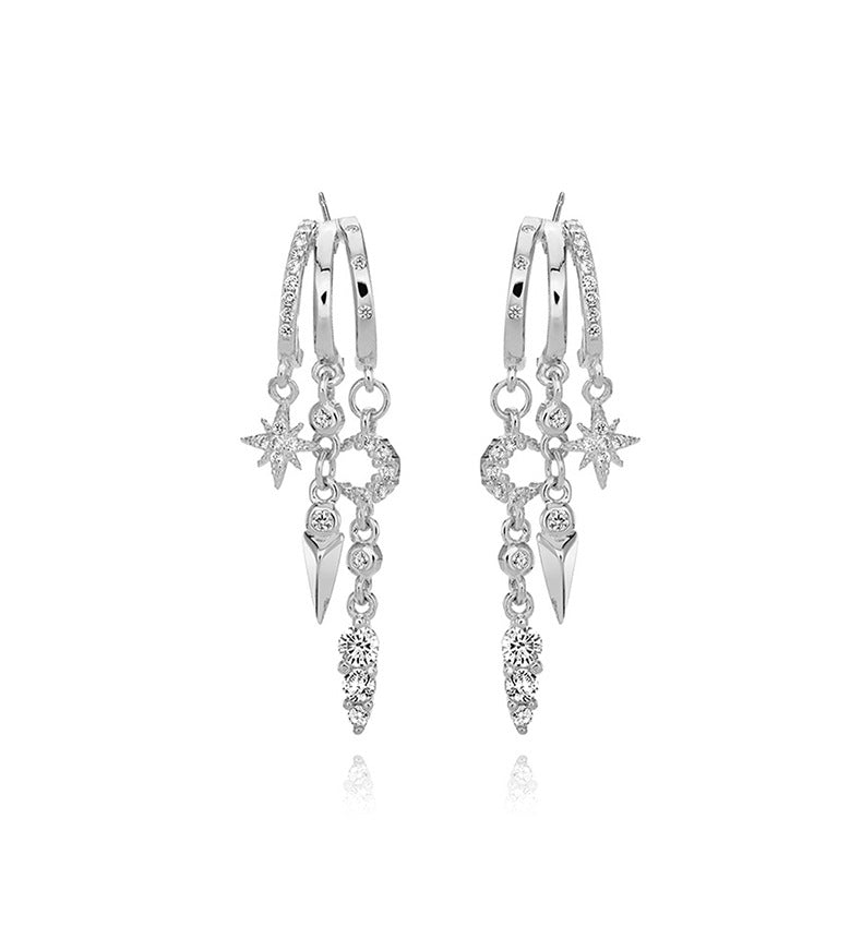 S925 Silver Diamond Rivet Earrings