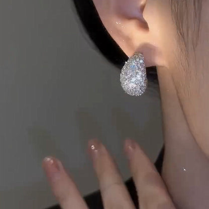 Vintage Chunky Zircon Teardrop Earrings