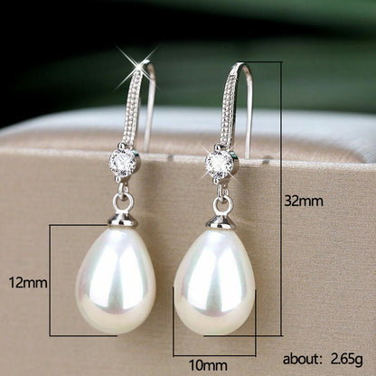 Elegant Drop Imitation Pearl Long Earrings
