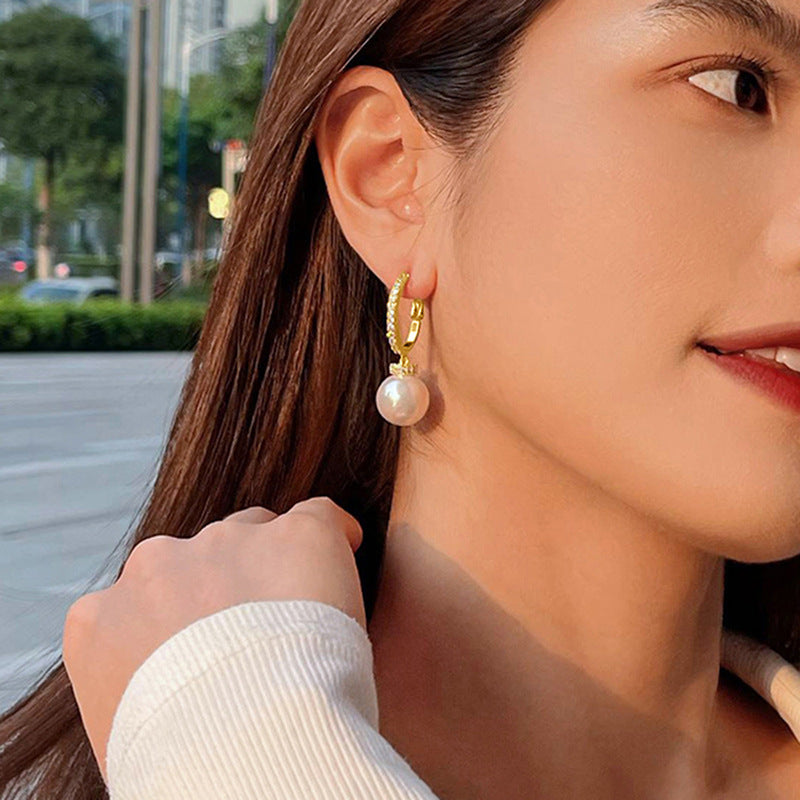 Pearl & Zircon Exquisite Temperament Earrings