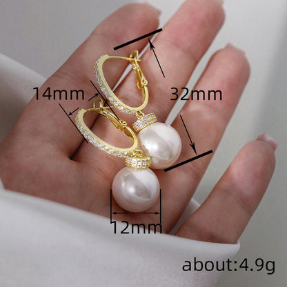 Pearl & Zircon Exquisite Temperament Earrings