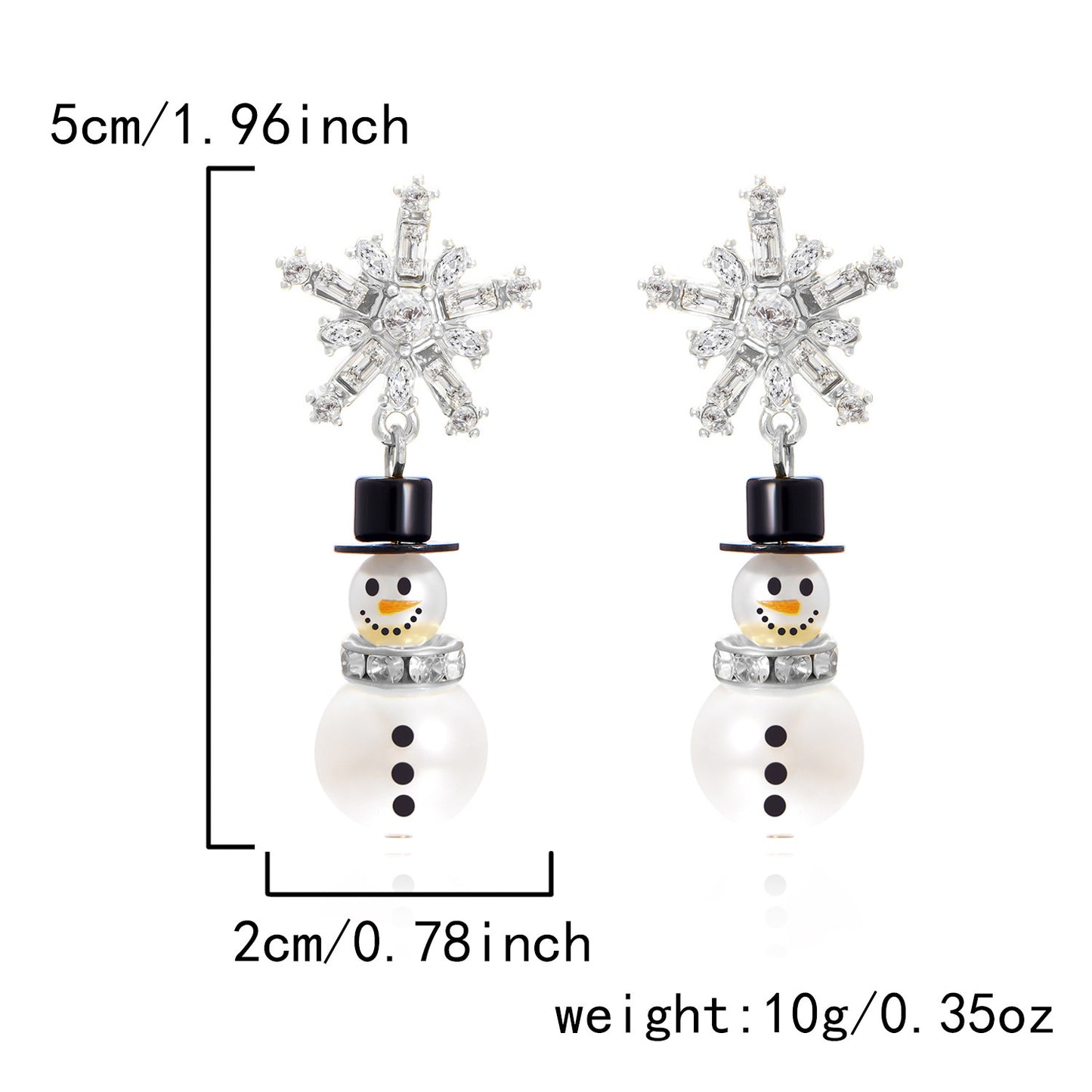 Snowflake Pearl Snowman Earrings