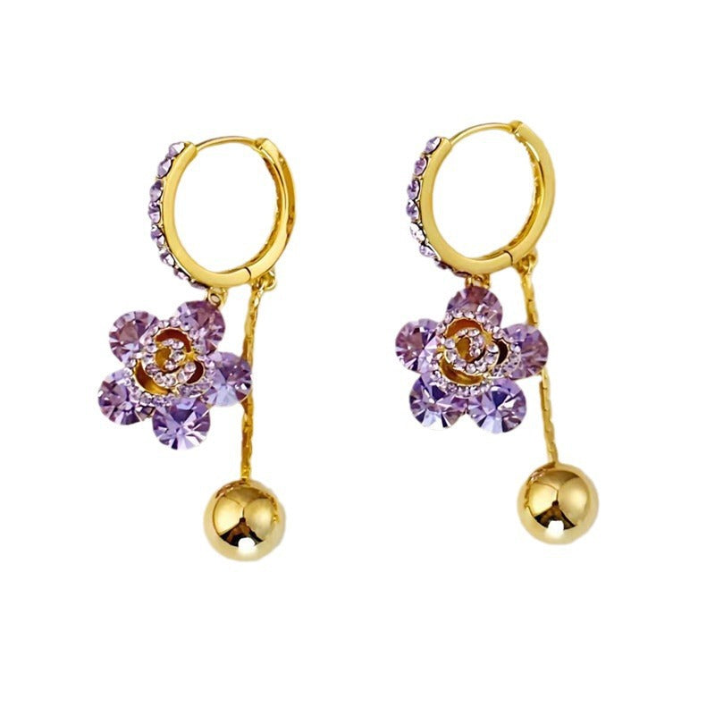 Purple Zircon Flower Luxury Ear Clip
