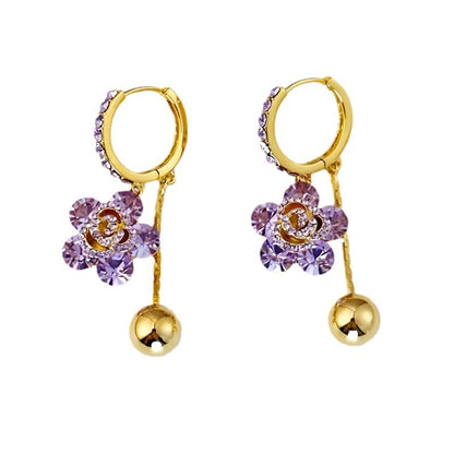 Purple Zircon Flower Luxury Ear Clip