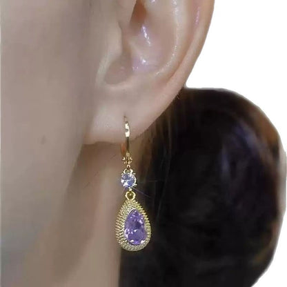 Purple Zircon Durian Drop Earrings