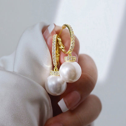 Pearl & Zircon Exquisite Temperament Earrings