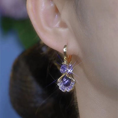 Amethyst Ginkgo Leaf Temperament Ear Clip