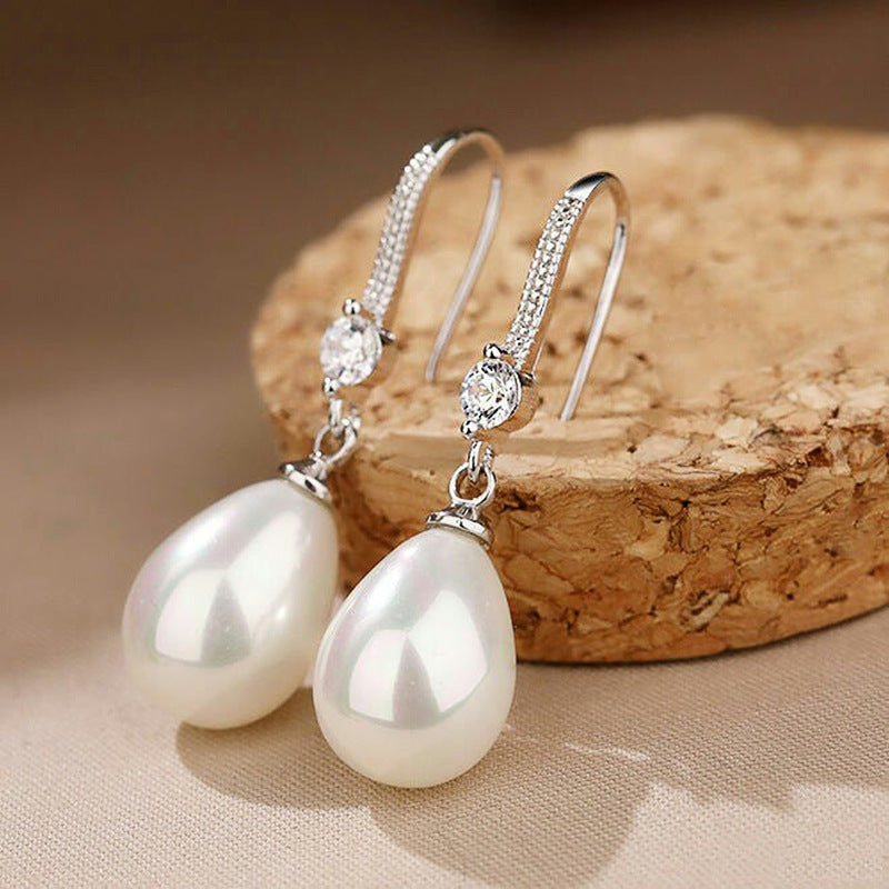 Elegant Drop Imitation Pearl Long Earrings