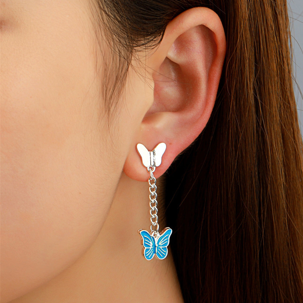 Color-Drip Butterfly INS Earrings