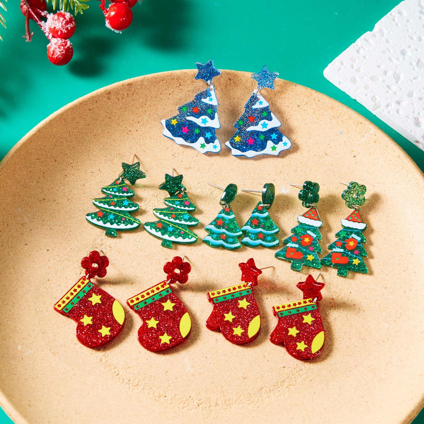 Acrylic Christmas Earrings
