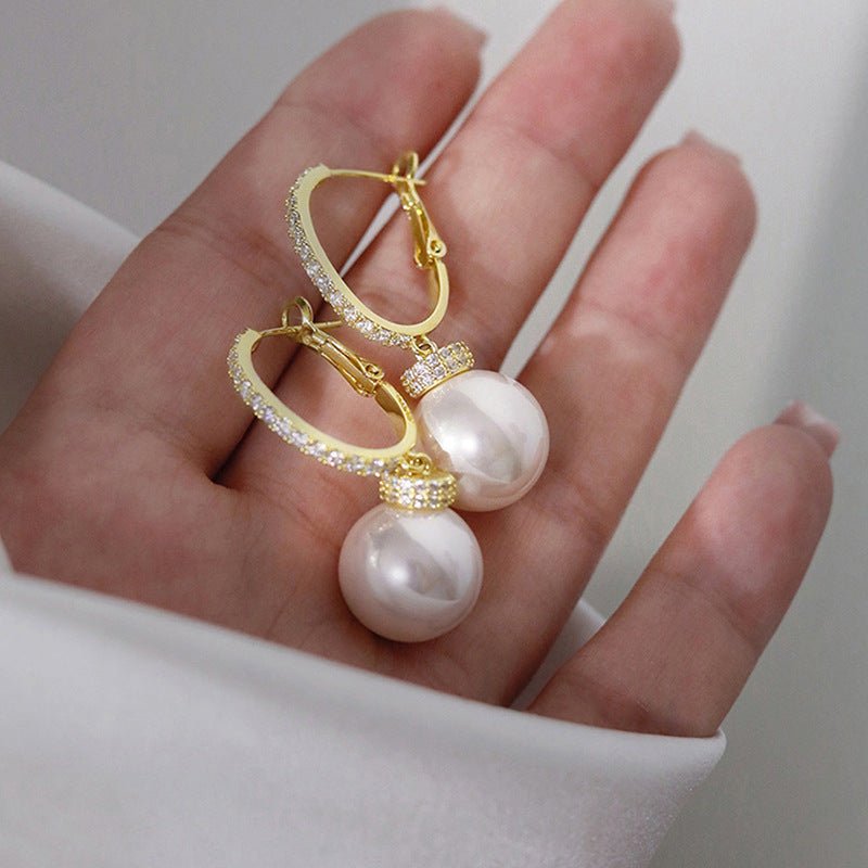 Pearl & Zircon Exquisite Temperament Earrings