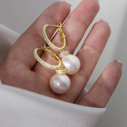 Pearl & Zircon Exquisite Temperament Earrings