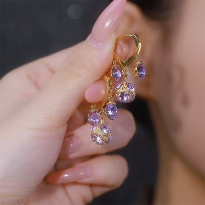 Purple Diamond Ball Fashion Ear Clip