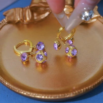 Purple Diamond Ball Fashion Ear Clip