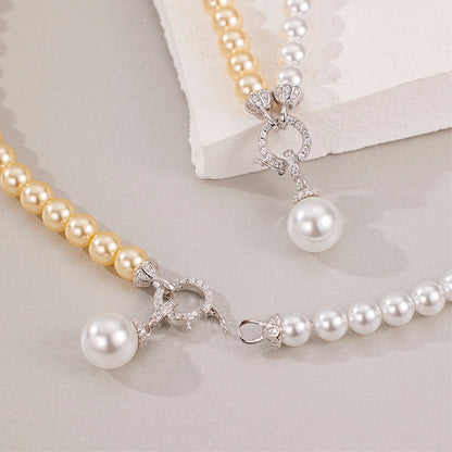 Bi-color Shell Pearl Necklace