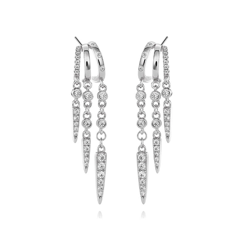 S925 Silver Diamond Rivet Earrings