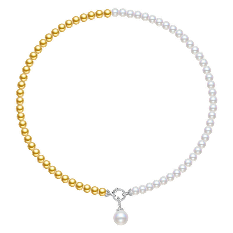 Bi-color Shell Pearl Necklace