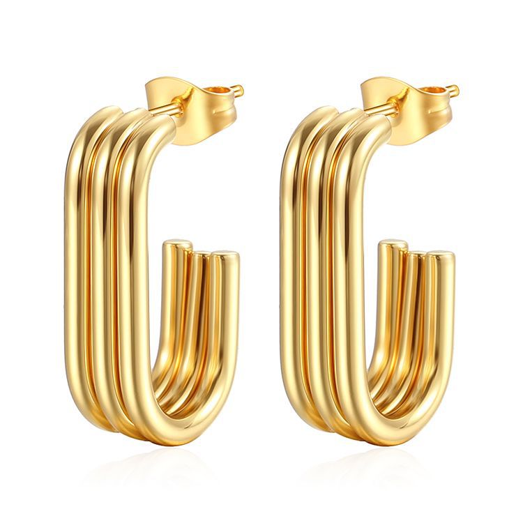 Multi-Layer Patchwork Stainless Steel Earrings