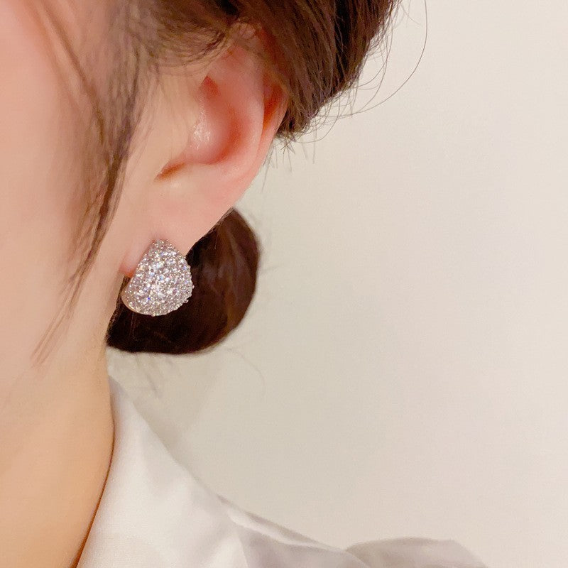 Silver Zircon Drop Earrings