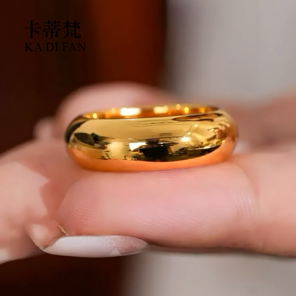 Glossy Gold Wide Ring