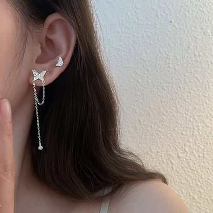 Asymmetrical Butterfly Tassel Fairy Earrings