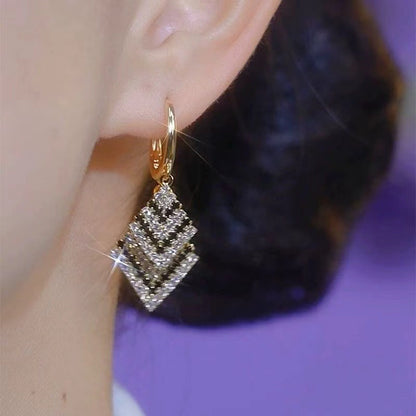 Luxury Zebra Stripe Diamond Earrings