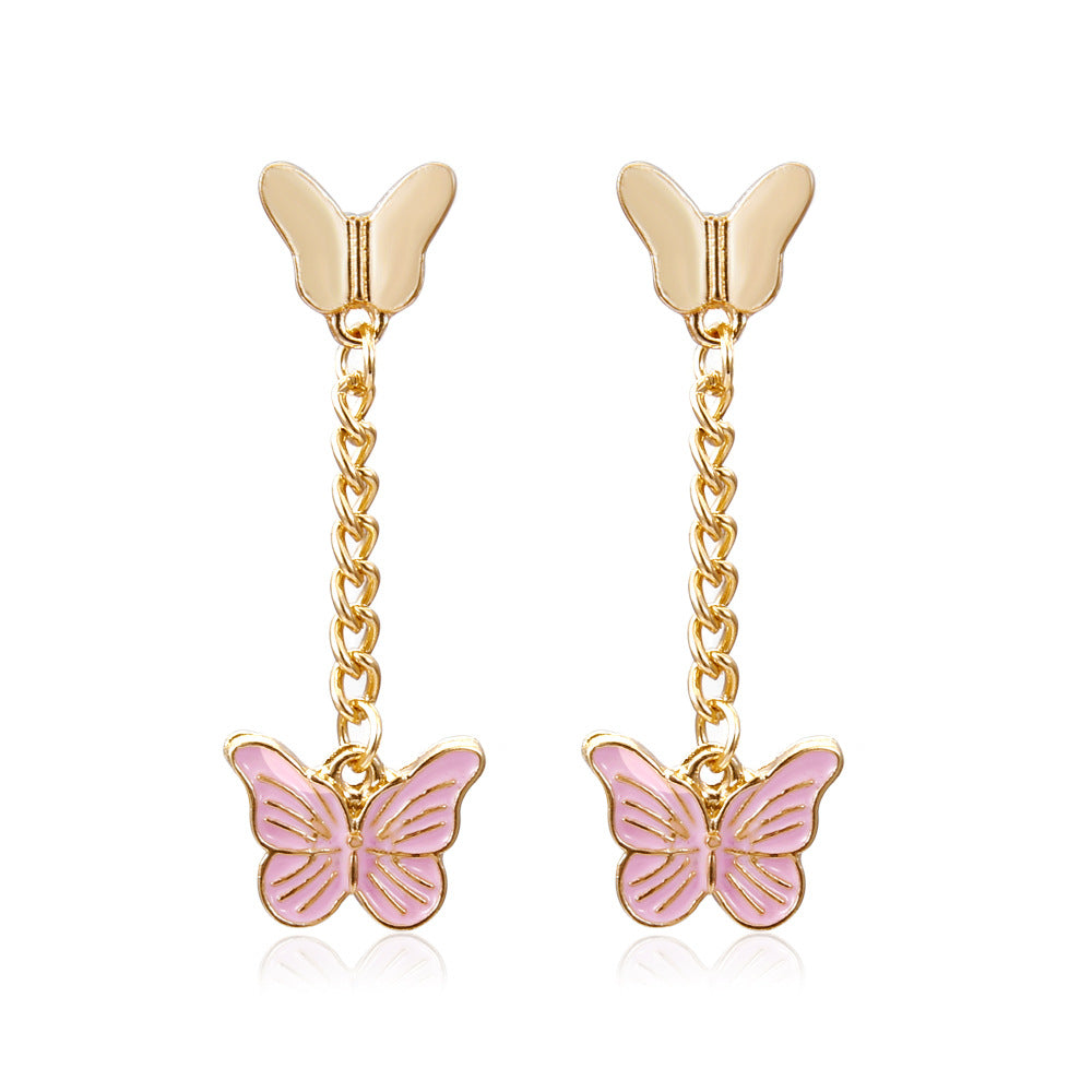 Color-Drip Butterfly INS Earrings