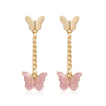 Color-Drip Butterfly INS Earrings