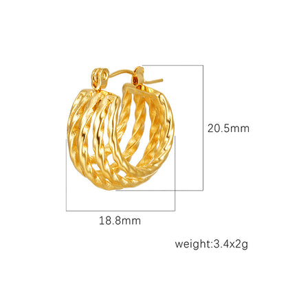 Multi-Layer Patchwork Stainless Steel Earrings