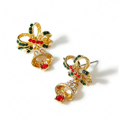 Full Diamond Christmas Earrings