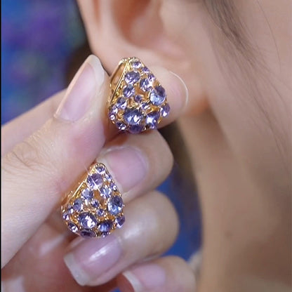Purple Full-Diamond Luxury Ear Clip