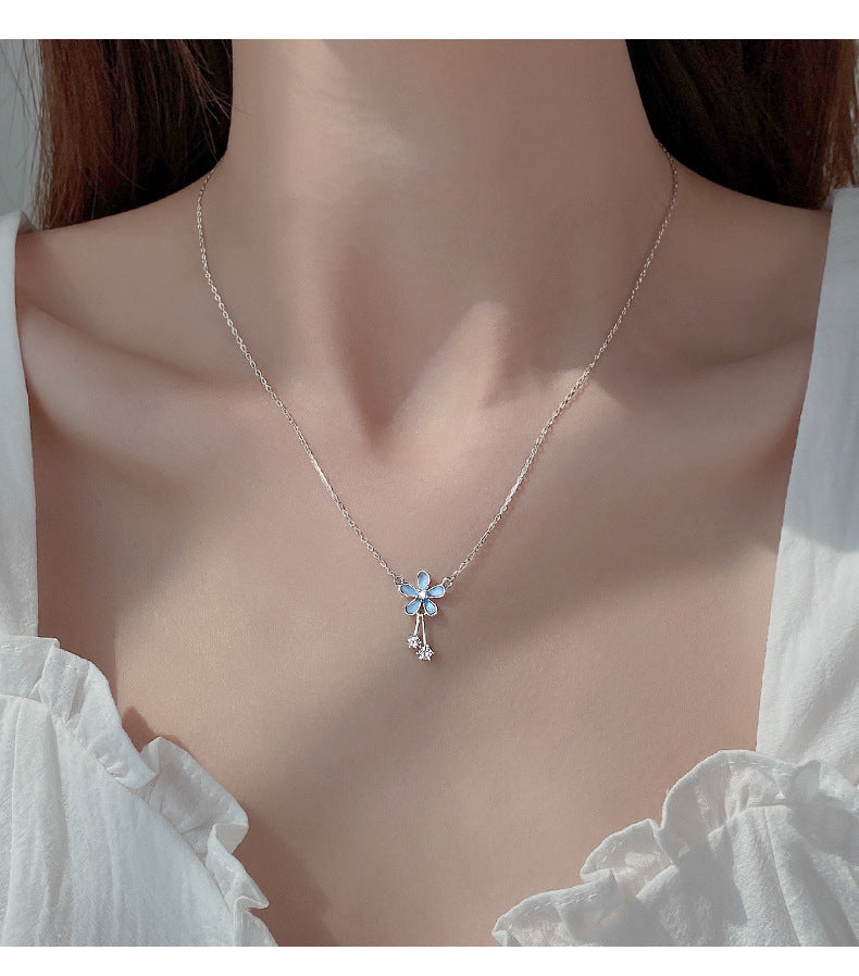 Pure Silver Flower Necklace