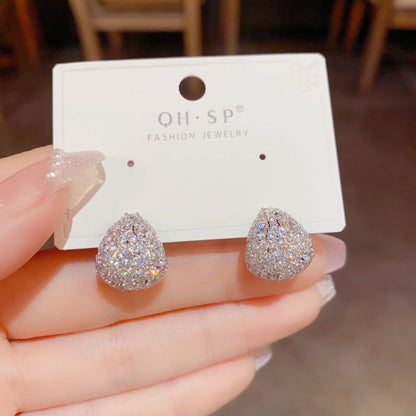 Silver Zircon Drop Earrings