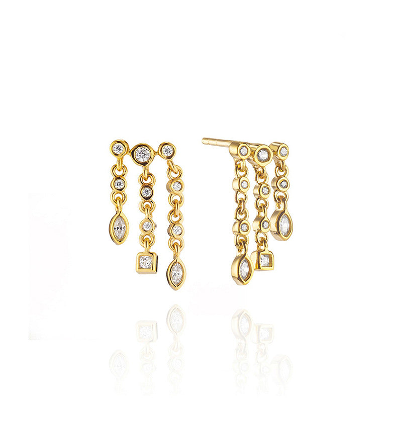 S925 Silver Diamond Rivet Earrings