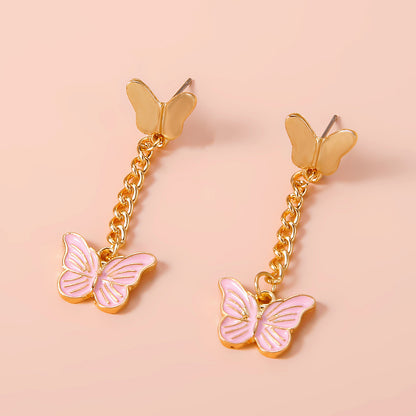 Color-Drip Butterfly INS Earrings