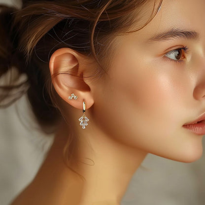 S925 Silver Geometric Square Stud Earrings