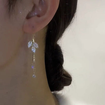 Leaf Fringe Light Luxury Long Earrings