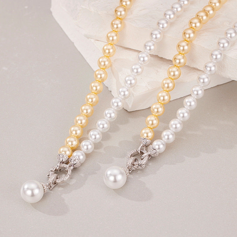 Bi-color Shell Pearl Necklace