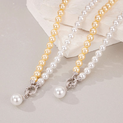 Bi-color Shell Pearl Necklace