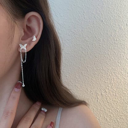 Asymmetrical Butterfly Tassel Fairy Earrings