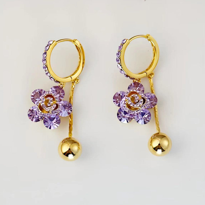 Purple Zircon Flower Luxury Ear Clip