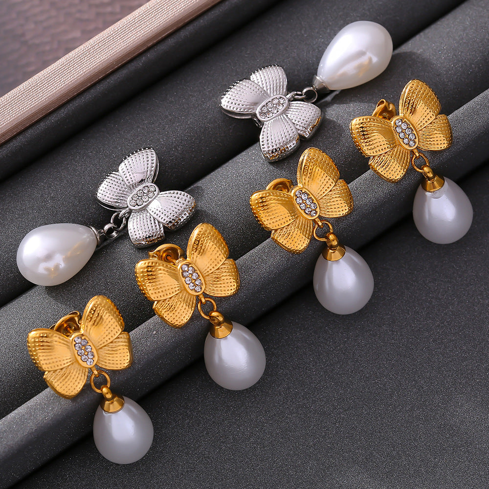 Bow Tassel Pearl Earrings