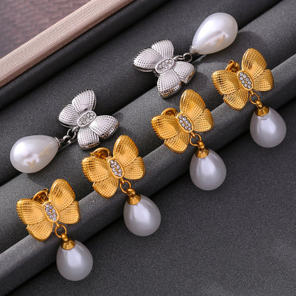 Bow Tassel Pearl Earrings