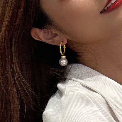 Pearl & Zircon Exquisite Temperament Earrings