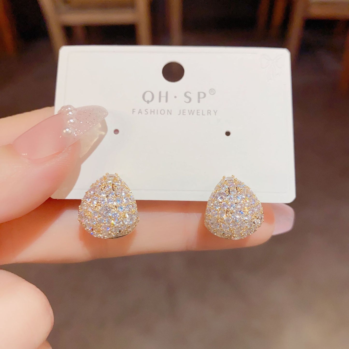 Silver Zircon Drop Earrings