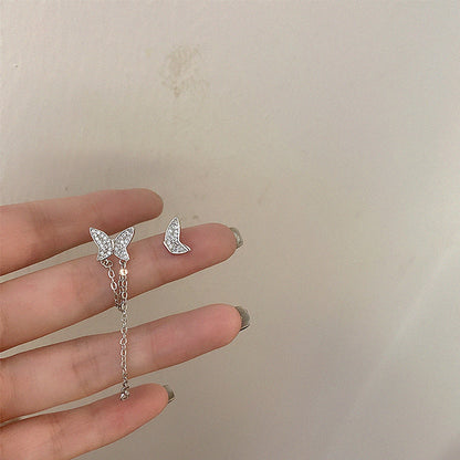 Asymmetrical Butterfly Tassel Fairy Earrings