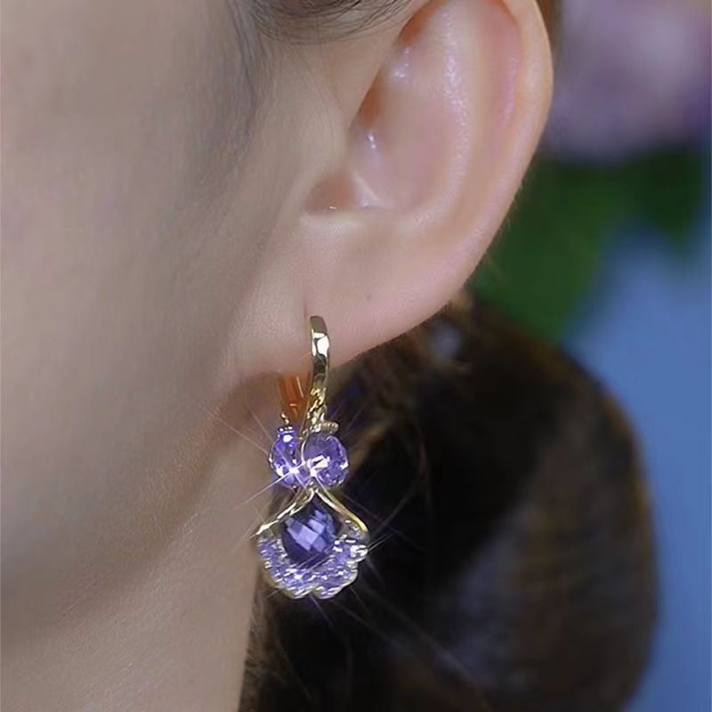 Amethyst Ginkgo Leaf Temperament Ear Clip